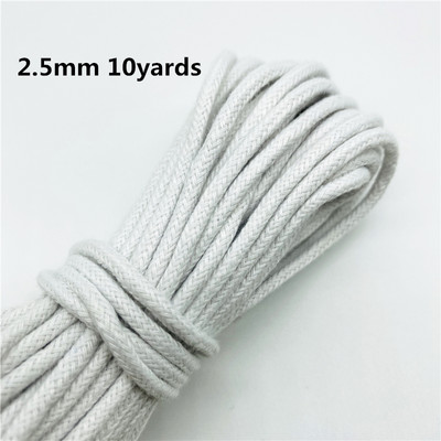 10 yard/tétel 2/2,5/3 mm pamut kötél fonott csavart zsinór kötél kézzel készített dekorációhoz barkács zsinór Ficelles Couleurs cérnazsinór