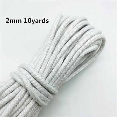 10 yard/tétel 2/2,5/3 mm pamut kötél fonott csavart zsinór kötél kézzel készített dekorációhoz barkács zsinór Ficelles Couleurs cérnazsinór
