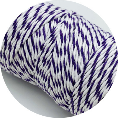 10 γιάρδες 2mm 100% βαμβακερό σχοινί Πολύχρωμο στριφτό κορδόνι βαμβακερά κορδόνια για διακόσμηση σπιτιού Χειροποίητο Χριστουγεννιάτικο DIY Συσκευασία δώρου