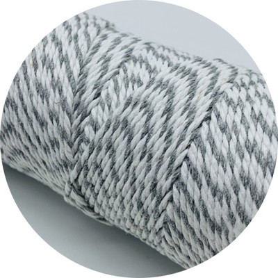 10 γιάρδες 2mm 100% βαμβακερό σχοινί Πολύχρωμο στριφτό κορδόνι βαμβακερά κορδόνια για διακόσμηση σπιτιού Χειροποίητο Χριστουγεννιάτικο DIY Συσκευασία δώρου