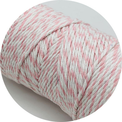 10 γιάρδες 2mm 100% βαμβακερό σχοινί Πολύχρωμο στριφτό κορδόνι βαμβακερά κορδόνια για διακόσμηση σπιτιού Χειροποίητο Χριστουγεννιάτικο DIY Συσκευασία δώρου