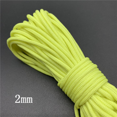 5 yard / telek 2 mm 4 mm világító ejtőernyő ejtőernyő zsinór zsinór sátor kötél Guyline Mil specifikáció típus túrázáshoz kempinghez