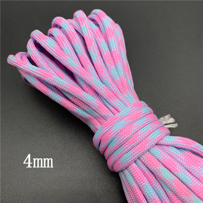 5 yard / telek 2 mm 4 mm világító ejtőernyő ejtőernyő zsinór zsinór sátor kötél Guyline Mil specifikáció típus túrázáshoz kempinghez