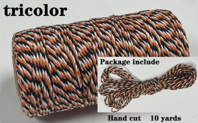 2 mm dvobojni pamučni konop 10 jardi Bakers Twine String Pamučni konac za uređenje doma Ručno DIY zamatanje božićnih darova