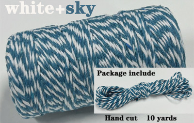 2 mm dvobojni pamučni konop 10 jardi Bakers Twine String Pamučni konac za uređenje doma Ručno DIY zamatanje božićnih darova
