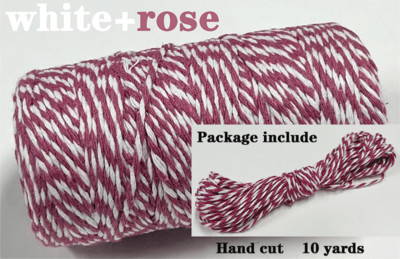 2 mm dvobojni pamučni konop 10 jardi Bakers Twine String Pamučni konac za uređenje doma Ručno DIY zamatanje božićnih darova