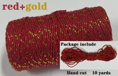 2 mm dvobojni pamučni konop 10 jardi Bakers Twine String Pamučni konac za uređenje doma Ručno DIY zamatanje božićnih darova