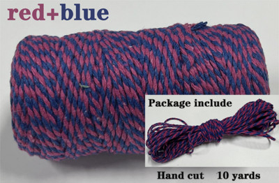 2 mm dvobojni pamučni konop 10 jardi Bakers Twine String Pamučni konac za uređenje doma Ručno DIY zamatanje božićnih darova