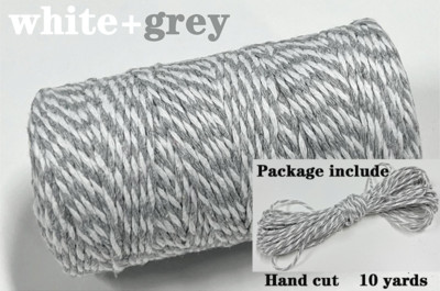 2 mm dvobojni pamučni konop 10 jardi Bakers Twine String Pamučni konac za uređenje doma Ručno DIY zamatanje božićnih darova