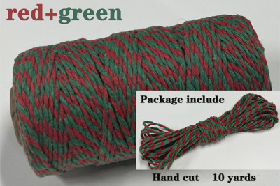 2 mm dvobojni pamučni konop 10 jardi Bakers Twine String Pamučni konac za uređenje doma Ručno DIY zamatanje božićnih darova