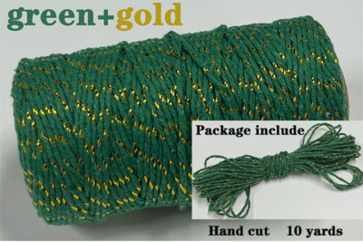 2 mm dvobojni pamučni konop 10 jardi Bakers Twine String Pamučni konac za uređenje doma Ručno DIY zamatanje božićnih darova