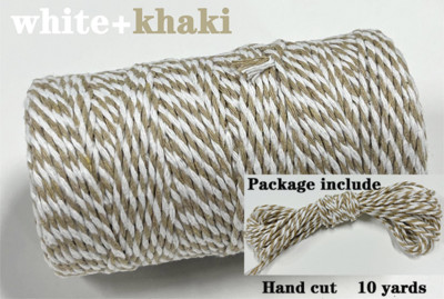 2 mm dvobojni pamučni konop 10 jardi Bakers Twine String Pamučni konac za uređenje doma Ručno DIY zamatanje božićnih darova