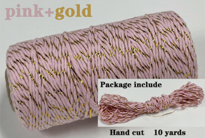 2 mm dvobojni pamučni konop 10 jardi Bakers Twine String Pamučni konac za uređenje doma Ručno DIY zamatanje božićnih darova