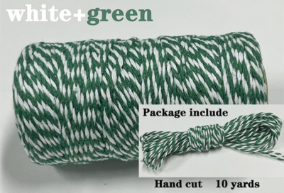 2 mm dvobojni pamučni konop 10 jardi Bakers Twine String Pamučni konac za uređenje doma Ručno DIY zamatanje božićnih darova