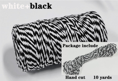 2 mm dvobojni pamučni konop 10 jardi Bakers Twine String Pamučni konac za uređenje doma Ručno DIY zamatanje božićnih darova