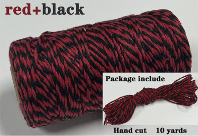2 mm dvobojni pamučni konop 10 jardi Bakers Twine String Pamučni konac za uređenje doma Ručno DIY zamatanje božićnih darova