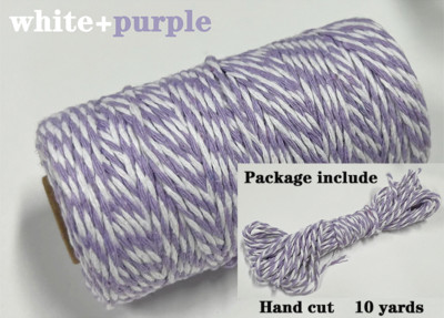 2 mm dvobojni pamučni konop 10 jardi Bakers Twine String Pamučni konac za uređenje doma Ručno DIY zamatanje božićnih darova