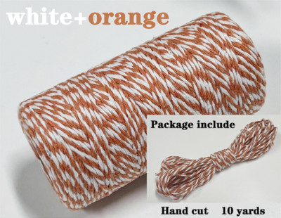 2 mm dvobojni pamučni konop 10 jardi Bakers Twine String Pamučni konac za uređenje doma Ručno DIY zamatanje božićnih darova