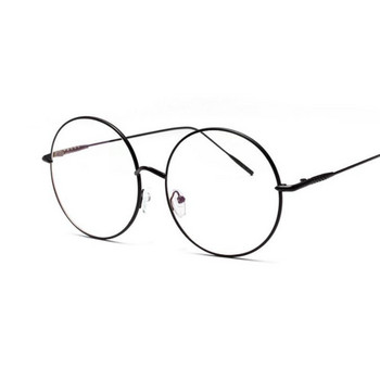 Извънгабаритни кръгли метални очила против синя светлина, женски очила за четене, мъжки прозрачни лещи, винтидж очила, големи компютърни очила за пресбиопия