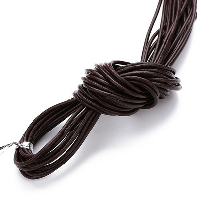 Διάμετρος 10 μέτρων 1/1,5/2/3 χιλιοστά Στρογγυλό κορδόνι από 100% γνήσιο δέρμα για βραχιόλι κολιέ DIY Κοσμήματα Κατασκευή Ευρήματα Προμήθειες Σχοινί