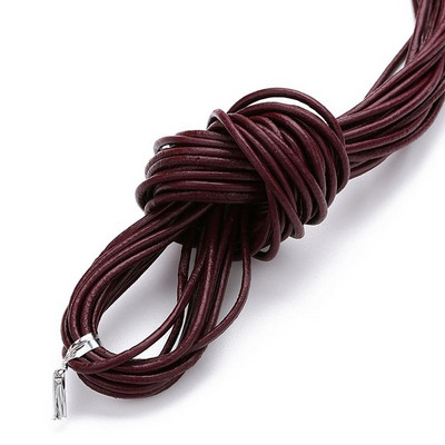 Διάμετρος 10 μέτρων 1/1,5/2/3 χιλιοστά Στρογγυλό κορδόνι από 100% γνήσιο δέρμα για βραχιόλι κολιέ DIY Κοσμήματα Κατασκευή Ευρήματα Προμήθειες Σχοινί