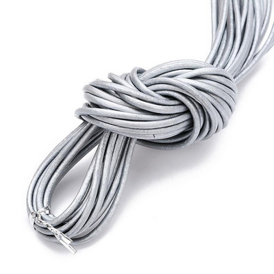 Διάμετρος 10 μέτρων 1/1,5/2/3 χιλιοστά Στρογγυλό κορδόνι από 100% γνήσιο δέρμα για βραχιόλι κολιέ DIY Κοσμήματα Κατασκευή Ευρήματα Προμήθειες Σχοινί