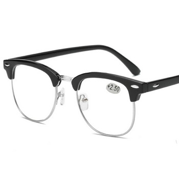 Очила за четене с метална половин рамка Очила с пресбиопия Мъжки женски Очила за далечно виждане със сила +0,5 +0,75 +1,0 +1,25 до +4,0