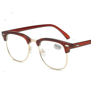 Μεταλλικά γυαλιά ανάγνωσης με μισό πλαίσιο Γυαλιά Πρεσβυωπίας Ανδρικά Γυναικεία Γυαλιά μακρινής όρασης με αντοχή +0,5 +0,75 +1,0 +1,25 έως +4,0