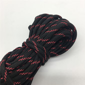 10yds Paracord 550 ejtőernyőzsinór kötél Mil Spec Type III 7 szálú hegymászó kemping túlélő felszerelés #Black+Red