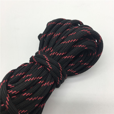 10yds Paracord 550 ejtőernyőzsinór kötél Mil Spec Type III 7 szálú hegymászó kemping túlélő felszerelés #Black+Red