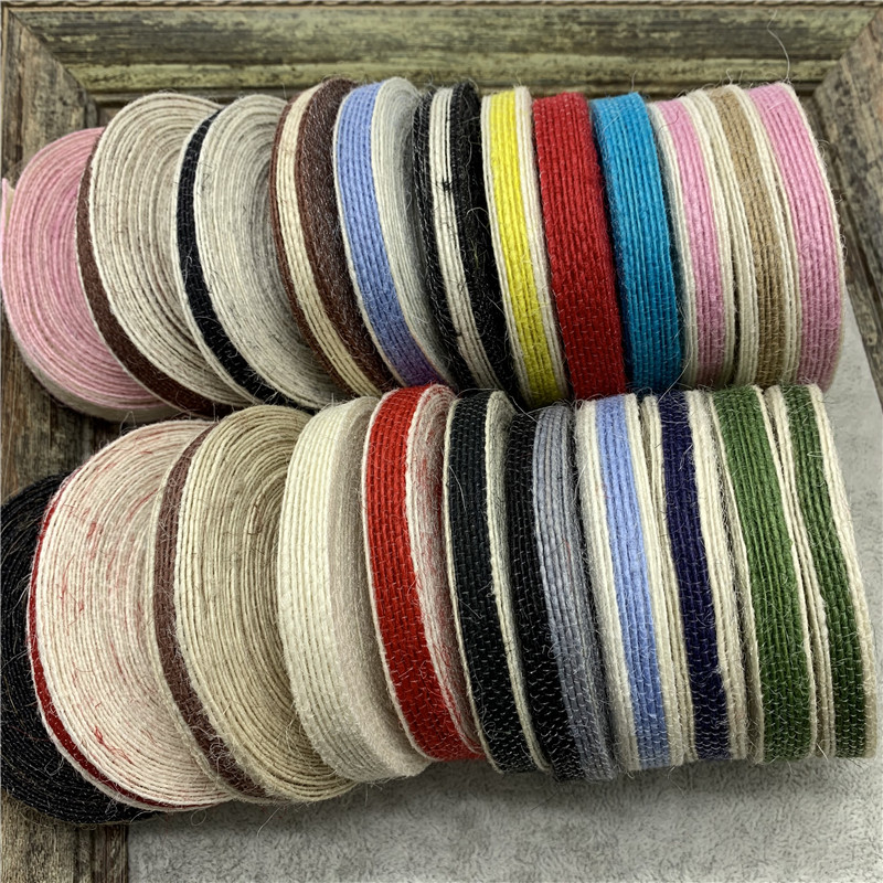 5 yardov 10 mm jutová stuha z konope, šnúry, vintage rustikálne konopné jutové lano, ručne vyrobené, vianočné, halloweenske, svadobné, párty a dekorácie.