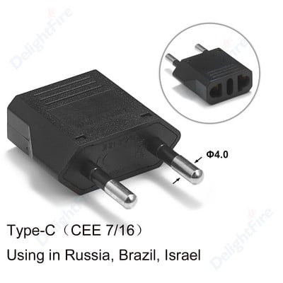1kom 220V adapter za utikač iz SAD-a u EU Euro Europa utikač Pretvarač utikača za struju Putni adapter Adapter iz SAD-a u EU Električna utičnica