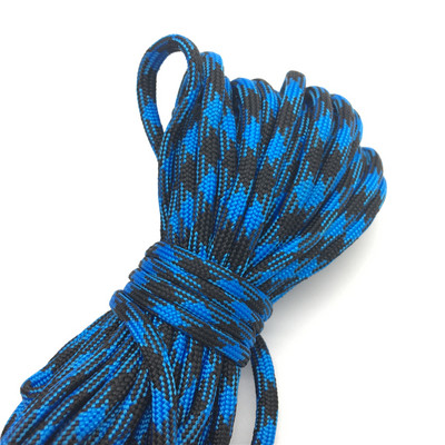 10yds Paracord 550 Parachute Cord Lanyard Rope Mil Spec Type III 7 Strand Climbing Camping Survival Equipment #Blue+Black