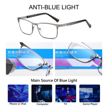 Бизнес очила за четене от неръждаема стомана Мъже Жени Urltra-light Rectangle Readers Glasses Presbyopic Optical Glasses +1.0~+4.0