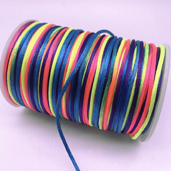 Нов 5 ярда 2,0 мм постепенна промяна, цветен китайски шнур с линия на възел, копринен сатенен шнур, найлонов кабел Направи си сам ръчно изработени шнурове за плетене