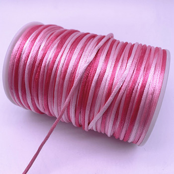 Нов 5 ярда 2,0 мм постепенна промяна, цветен китайски шнур с линия на възел, копринен сатенен шнур, найлонов кабел Направи си сам ръчно изработени шнурове за плетене