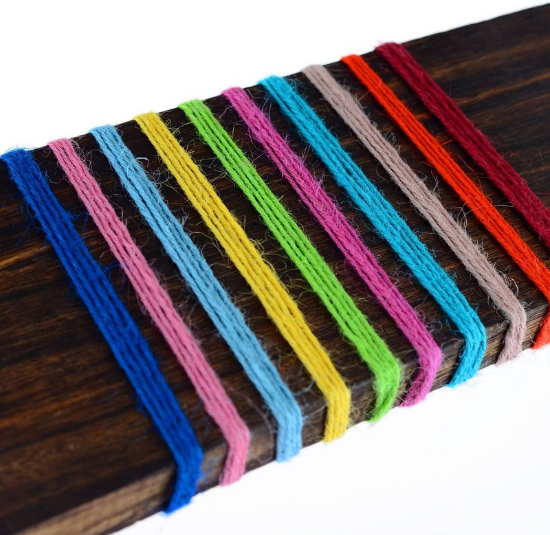 100M/tekercs színes juta zsineg természetes vintage juta kötél zsineg zsineg zsákvászon szalag kézműves ajándékcsomagolás esküvői parti dekoráció