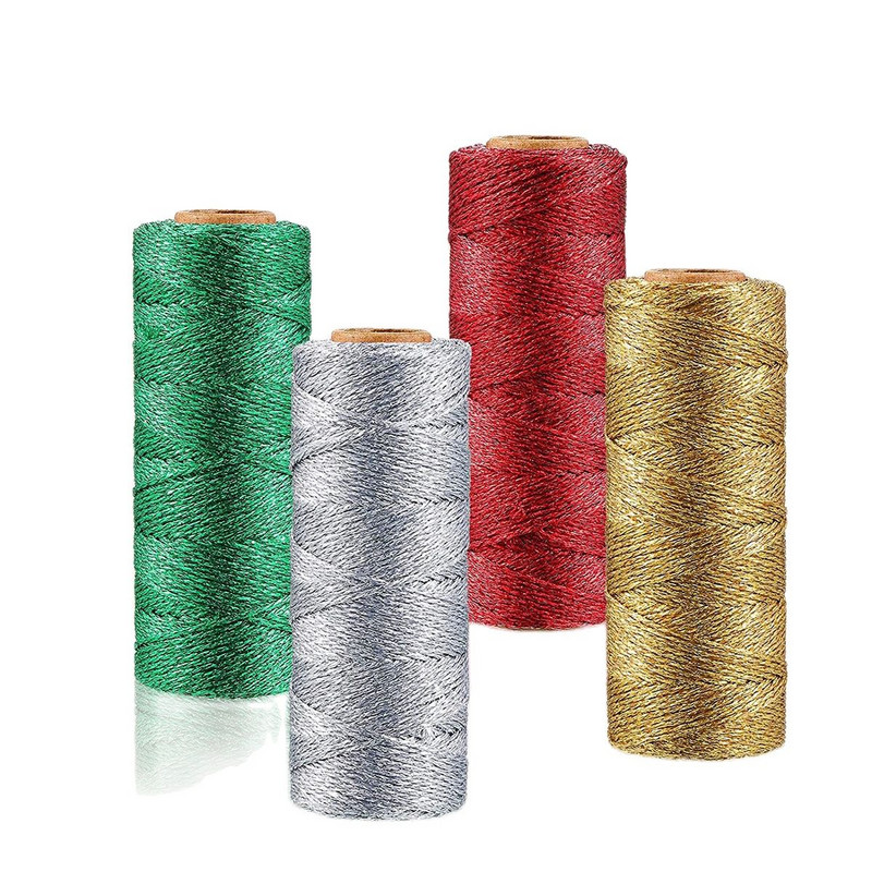 1,5 mm 100 M Užad za oznake Zlatno srebrna kutija za darove Makrame užad za umatanje za fotografije Vjenčane božićne užadi Ukrasna užad Dodaci