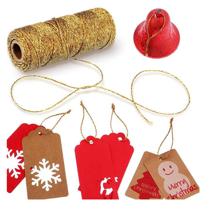 1,5 mm 100 M Užad za oznake Zlatno srebrna kutija za darove Makrame užad za umatanje za fotografije Vjenčane božićne užadi Ukrasna užad Dodaci