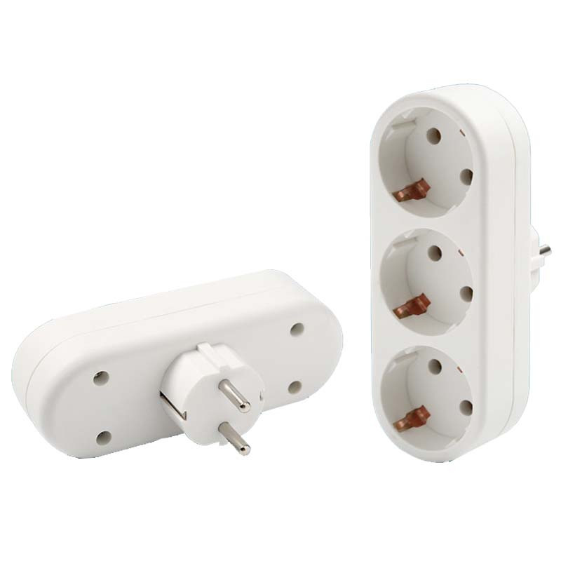 Adaptor priză de perete Schuko la pământ european 2/4/3 căi Priză de convertizor de priză de extensie Coreea Rusia 3500W 16A 250V