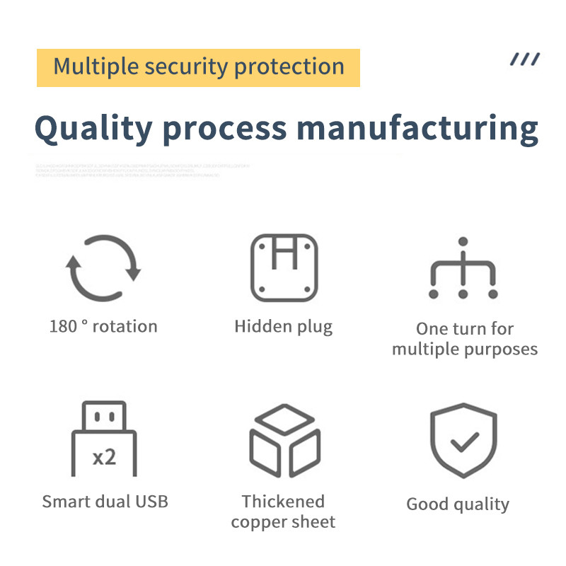 1-4 európai szabványos átalakító csatlakozó 2500 W-os, nagy teljesítményű átalakító, kettős USB interfész, többfunkciós vezeték nélküli bővítő csatlakozó