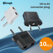 Elough 1-10pcs EU Euro KR Plug Adapter US to EU Plug Adapter Travel KR Adapter Electric EU KR Plug Converter Υποδοχή ρεύματος Ευρώπη
