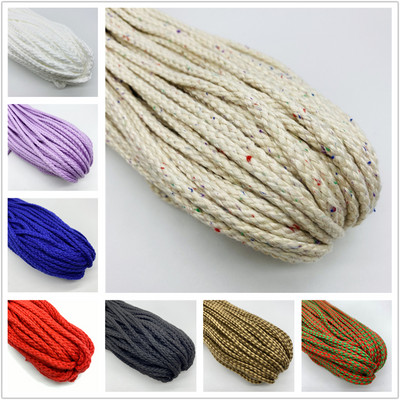 5yards/Lot 5mm Cotton Rope Braided Twisted Cord Rope For Handmade Decoration DIY Lanyard Ficelles Couleurs Thread Cord