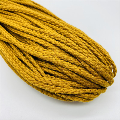 5 jardi/partija 5 mm kokvilnas virve, pīta, savīta auklas virve rokām darinātai dekorēšanai.