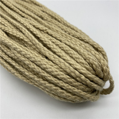 5 jardi/partija 5 mm kokvilnas virve, pīta, savīta auklas virve rokām darinātai dekorēšanai.