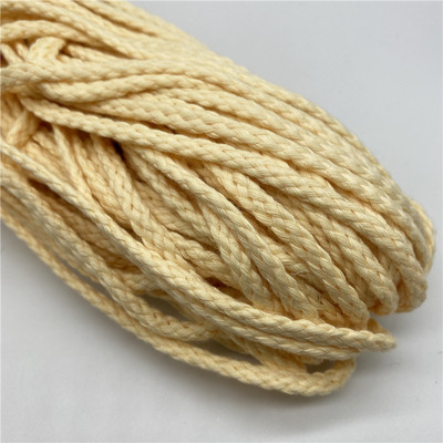 5 jardi/partija 5 mm kokvilnas virve, pīta, savīta auklas virve rokām darinātai dekorēšanai.