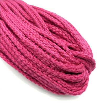 5 jardi/partija 5 mm kokvilnas virve, pīta, savīta auklas virve rokām darinātai dekorēšanai.