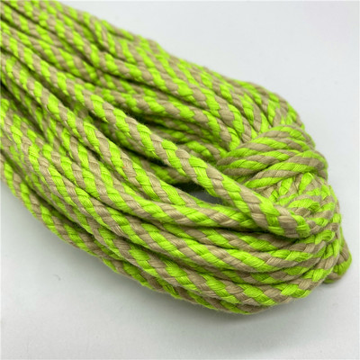 5 jardi/partija 5 mm kokvilnas virve, pīta, savīta auklas virve rokām darinātai dekorēšanai.