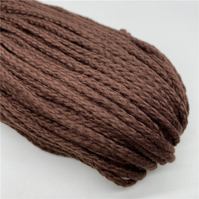 5 jardi/partija 5 mm kokvilnas virve, pīta, savīta auklas virve rokām darinātai dekorēšanai.