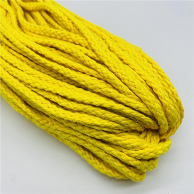 5 jardi/partija 5 mm kokvilnas virve, pīta, savīta auklas virve rokām darinātai dekorēšanai.